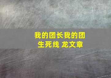 我的团长我的团 生死线 龙文章